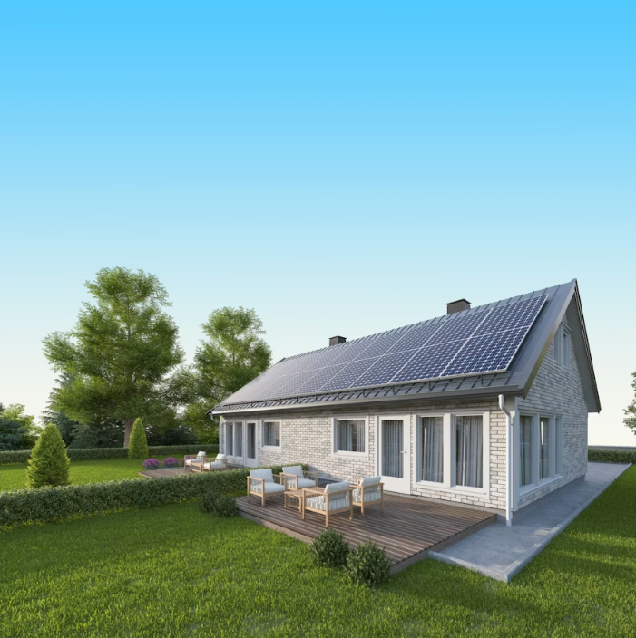 Maison résidentielle moderne équipée de panneaux solaires en Belgique